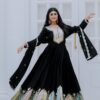 Black Chinon Silk Embroidery Work Salwar Suit