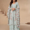 Sky Blue Vichitra Sequence Work Salwar Suit