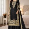 Black Organza Silk Embroidery Work Salwar Suit
