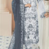 Grey Georgette With Embroidery Work Salwar Suit