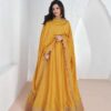 Yellow Vichitra Embroidery Lace Work Salwar Suit