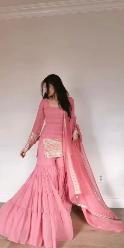 RTC 5962 Baby Pink Faux Georgette Salwar Suit Perfect for Wedding, Party, Cultural Events, Holi, Lohri – . Now at just ₹2049. Delivery 4-6 Working | Jump Suits, Salwar suit, Casual Suits, Creative suits, Designer Suits, Palazzo Suits, Party Wear Suits, Patiala Suits, Straight Suits