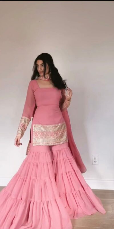 RTC 5962 Baby Pink Faux Georgette Salwar Suit Perfect for Wedding, Party, Cultural Events, Holi, Lohri – . Now at just ₹2049. Delivery 4-6 Working | Jump Suits, Salwar suit, Casual Suits, Creative suits, Designer Suits, Palazzo Suits, Party Wear Suits, Patiala Suits, Straight Suits