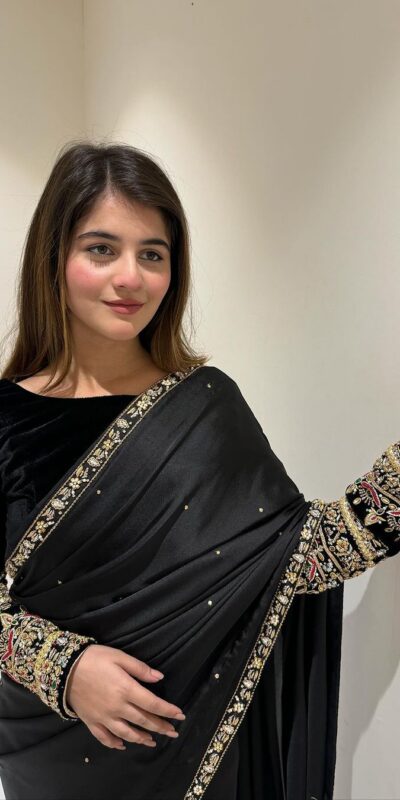 ST 403 Black in 9000 Velvet Embroidery Work & Lace Work Saree . Introductory Price ₹1999. Delivery 4-6 Working Days. Shop now. | Sarees, Bollywood Sarees, Creative Sarees, Designer Sarees, Embroidered Sarees, Ethnic Saree, Modern Digital sarees, Party Wear Sarees