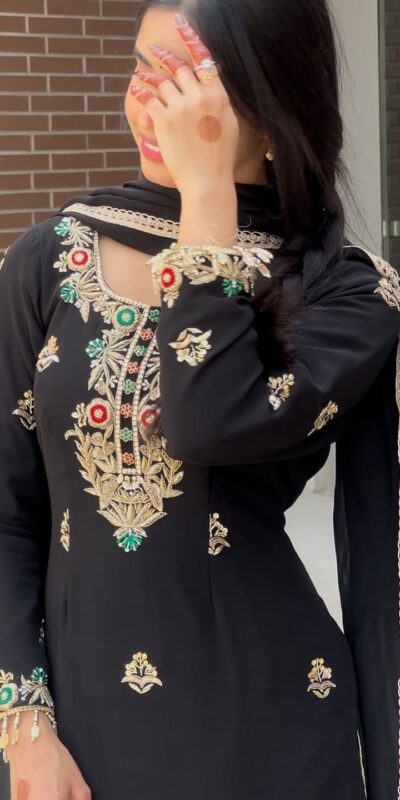 ZF 421 Black in Chinon Silk Lace Work & Embroidery Work Salwar Suit . Available at ₹1899 only. Delivery 4-6 Working Days. Shop now. | Jump Suits, Tops & Bottoms, Track Suits, Salwar suit, Casual Suits, Creative suits, Designer Suits, Palazzo Suits, Party Wear Suits, Patiala Suits, Straight Suits, Trendy Wear