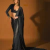 DF 3465 Black Faux Georgette Saree with Embroidery Work & Mirror Work. Affordable Price ₹2099. Delivery 4-6 Working Days. Shop now. | Sarees, Bollywood Sarees, Creative Sarees, Designer Sarees, Embroidered Sarees, Ethnic Saree, Modern Digital sarees, Party Wear Sarees