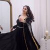 Black Faux Georgette Handwork Work Salwar Suit