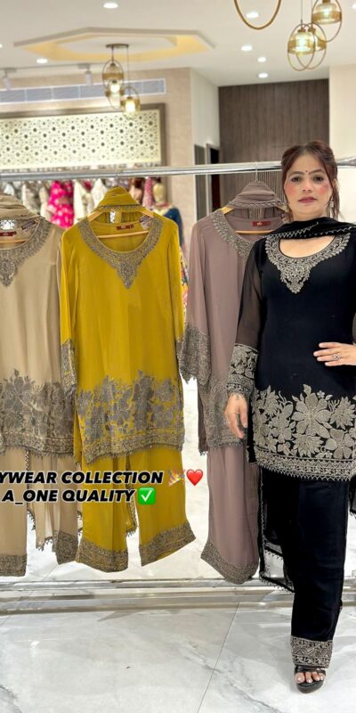 SSR 519 Black Faux Georgette Salwar Suit Perfect for Wedding, Party, Ganesh Chaturthi, Lohri, Bridal Wear – . Affordable Price ₹1849. Delivery 4-6 Wor | Jump Suits, Tops & Bottoms, Track Suits, Salwar suit, Casual Suits, Creative suits, Designer Suits, Palazzo Suits, Party Wear Suits, Patiala Suits, Straight Suits, Trendy Wear