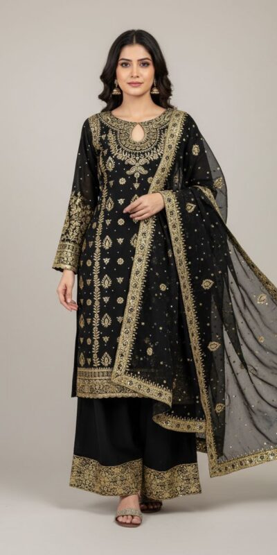 SRK 5231 Red Color Pure Chinnon Silk With Embroidery Sequence Work Salwar Suit Casual, Wedding, Party, Festive, Events Etc.4-6 Working Days@ 2699/-only | Jump Suits, Salwar suit, Casual Suits, Creative suits, Designer Suits, Palazzo Suits, Party Wear Suits, Patiala Suits, Straight Suits