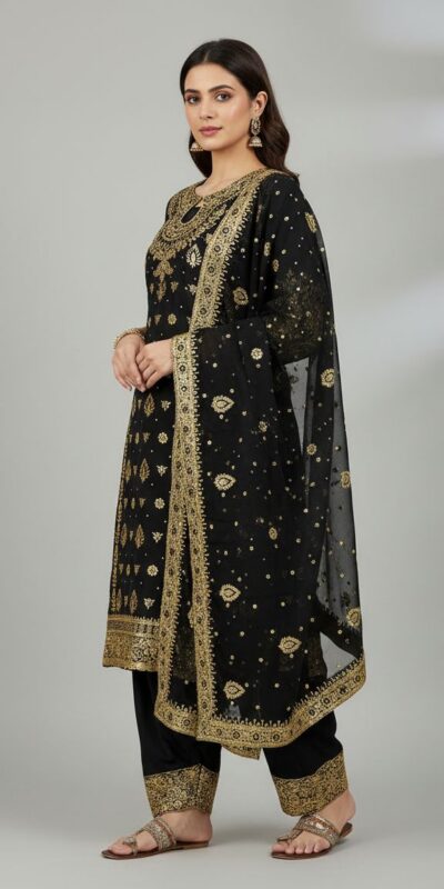 SRK 5231 Red Color Pure Chinnon Silk With Embroidery Sequence Work Salwar Suit Casual, Wedding, Party, Festive, Events Etc.4-6 Working Days@ 2699/-only | Jump Suits, Salwar suit, Casual Suits, Creative suits, Designer Suits, Palazzo Suits, Party Wear Suits, Patiala Suits, Straight Suits