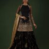 Black Faux Georgette Sequence Work Salwar Suit