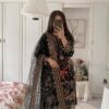 Black Faux Georgette With Sequence Work Salwar Suit
