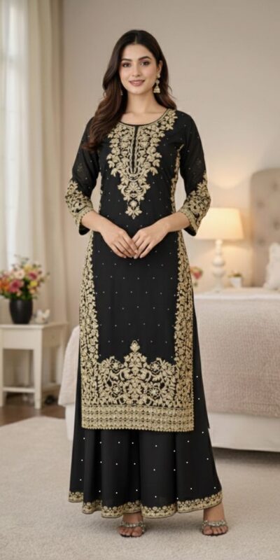 SSR 535 Black in Organza Silk Embroidery Work Salwar Suit . Available at ₹2399 only. Delivery 4-6 Working Days. Shop now. | Jump Suits, Salwar suit, Casual Suits, Creative suits, Designer Suits, Palazzo Suits, Party Wear Suits, Patiala Suits, Straight Suits