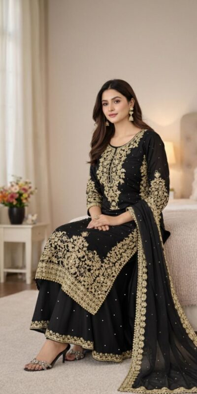 SSR 535 Black in Organza Silk Embroidery Work Salwar Suit . Available at ₹2399 only. Delivery 4-6 Working Days. Shop now. | Jump Suits, Salwar suit, Casual Suits, Creative suits, Designer Suits, Palazzo Suits, Party Wear Suits, Patiala Suits, Straight Suits
