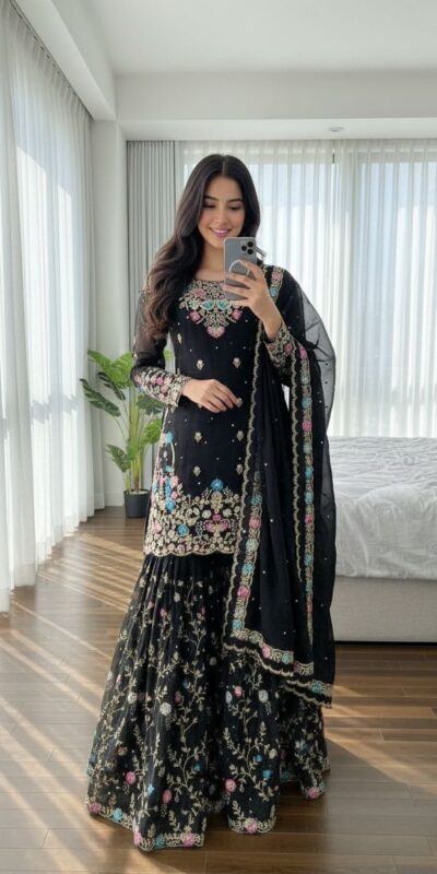 RTC 5956 Black Organza Silk Salwar Suit Perfect for Wedding, Party, Mehendi, Lohri, Housewarming – . Special Price ₹3049. Delivery 4-6 Working Days. | Jump Suits, Salwar suit, Casual Suits, Creative suits, Designer Suits, Palazzo Suits, Party Wear Suits, Patiala Suits, Straight Suits