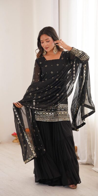 SRK 5317 Black Georgette Salwar Suit with Embroidery Work. Wedding, Party, Festive Best Price ₹2399. Delivery 4-6 Working Days. Shop now. | Jump Suits, Salwar suit, Casual Suits, Creative suits, Designer Suits, Palazzo Suits, Party Wear Suits, Patiala Suits, Straight Suits