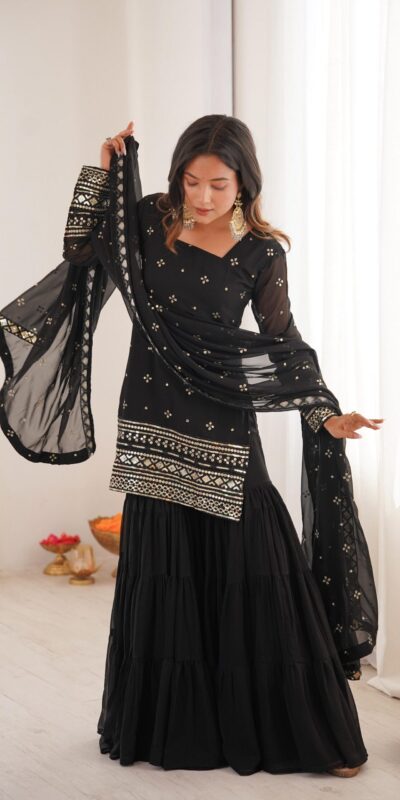 SRK 5317 Black Georgette Salwar Suit with Embroidery Work. Wedding, Party, Festive Best Price ₹2399. Delivery 4-6 Working Days. Shop now. | Jump Suits, Salwar suit, Casual Suits, Creative suits, Designer Suits, Palazzo Suits, Party Wear Suits, Patiala Suits, Straight Suits