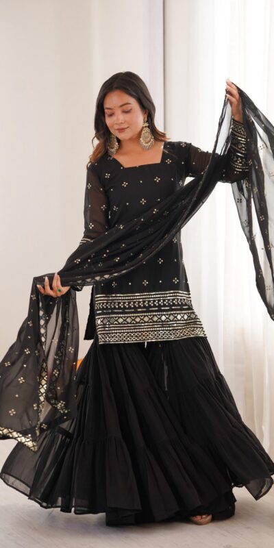 SRK 5317 Black Georgette Salwar Suit with Embroidery Work. Wedding, Party, Festive Best Price ₹2399. Delivery 4-6 Working Days. Shop now. | Jump Suits, Salwar suit, Casual Suits, Creative suits, Designer Suits, Palazzo Suits, Party Wear Suits, Patiala Suits, Straight Suits