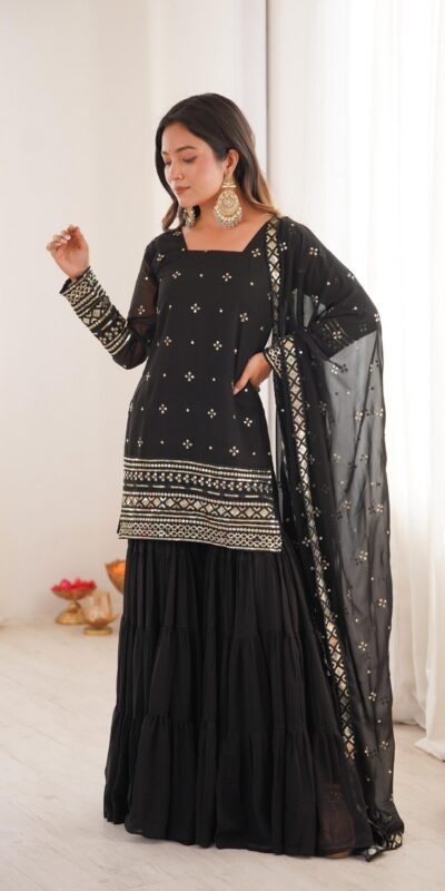 SRK 5317 Black Georgette Salwar Suit with Embroidery Work. Wedding, Party, Festive Best Price ₹2399. Delivery 4-6 Working Days. Shop now. | Jump Suits, Salwar suit, Casual Suits, Creative suits, Designer Suits, Palazzo Suits, Party Wear Suits, Patiala Suits, Straight Suits