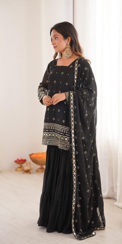 SRK 5317 Black Georgette Salwar Suit with Embroidery Work. Wedding, Party, Festive Best Price ₹2399. Delivery 4-6 Working Days. Shop now. | Jump Suits, Salwar suit, Casual Suits, Creative suits, Designer Suits, Palazzo Suits, Party Wear Suits, Patiala Suits, Straight Suits