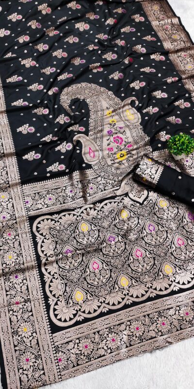 MB 3279 Black Soft Banarasi Silk Saree with Lace Work & Zari Work. Festive Deal ₹1899. Delivery 4-6 Working Days. Shop now. | Sarees, Bollywood Sarees, Creative Sarees, Designer Sarees, Embroidered Sarees, Ethnic Saree, Modern Digital sarees, Party Wear Sarees