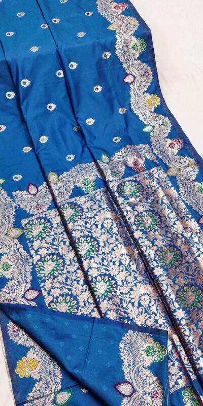 MB 3319 Blue Color Banarasi Lace Work Gold Zari Border Saree . Available at ₹1849 only. Delivery 4-6 Working Days. Shop now. | Sarees, Bollywood Sarees, Creative Sarees, Designer Sarees, Embroidered Sarees, Ethnic Saree, Modern Digital sarees, Party Wear Sarees