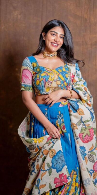 PC 425 Blue Color Chent Crep Lehenga Choli with Kalamkari Print. Special Price ₹2049. Delivery 4-6 Working Days. Shop now. | Lehenga, Bollywood Lehenga, Creative Lehenga, Designer Lehenga, Embroidered Lehenga, Party Wear Lehenga