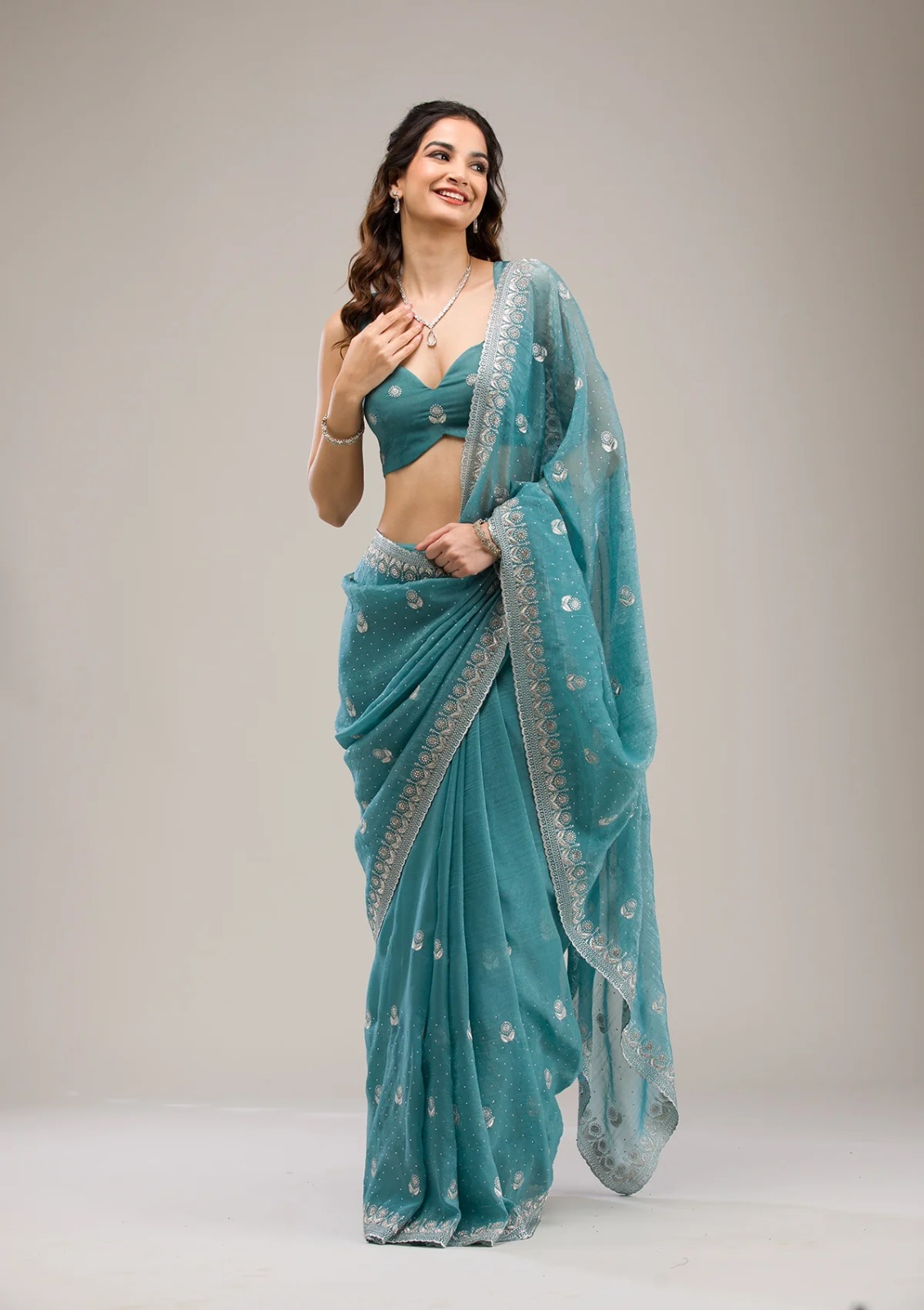 BT 439 Blue Crunchy Ciffon Saree Perfect for Wedding, Party, Bridal Wear, Raksha Bandhan, Festival Celebrations – . Special Price ₹1899. Delivery 4-6 | Sarees, Bollywood Sarees, Creative Sarees, Designer Sarees, Embroidered Sarees, Ethnic Saree, Modern Digital sarees, Party Wear Sarees