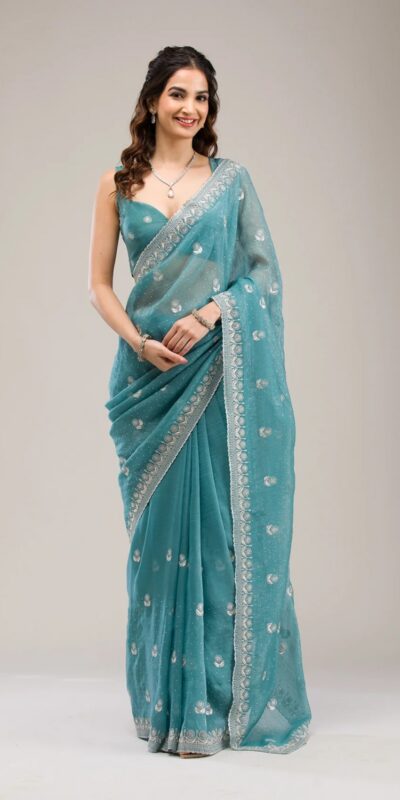 BT 439 Blue Crunchy Ciffon Saree Perfect for Wedding, Party, Bridal Wear, Raksha Bandhan, Festival Celebrations – . Special Price ₹1899. Delivery 4-6 | Sarees, Bollywood Sarees, Creative Sarees, Designer Sarees, Embroidered Sarees, Ethnic Saree, Modern Digital sarees, Party Wear Sarees