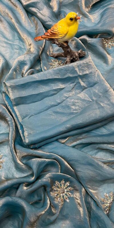 BT 3142 Blue Fandy Satin Silk Saree Perfect for Wedding, Party, Karwa Chauth, Reception, Pooja – . Festive Deal ₹1999. Delivery 4-6 Working Days. | Sarees, Bollywood Sarees, Creative Sarees, Designer Sarees, Embroidered Sarees, Ethnic Saree, Modern Digital sarees, Party Wear Sarees