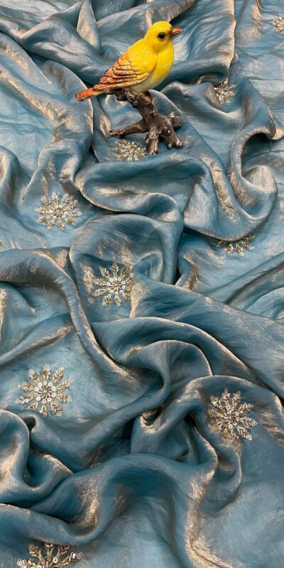 BT 3142 Blue Fandy Satin Silk Saree Perfect for Wedding, Party, Karwa Chauth, Reception, Pooja – . Festive Deal ₹1999. Delivery 4-6 Working Days. | Sarees, Bollywood Sarees, Creative Sarees, Designer Sarees, Embroidered Sarees, Ethnic Saree, Modern Digital sarees, Party Wear Sarees