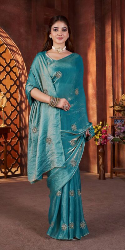 BT 3142 Blue Fandy Satin Silk Saree Perfect for Wedding, Party, Karwa Chauth, Reception, Pooja – . Festive Deal ₹1999. Delivery 4-6 Working Days. | Sarees, Bollywood Sarees, Creative Sarees, Designer Sarees, Embroidered Sarees, Ethnic Saree, Modern Digital sarees, Party Wear Sarees