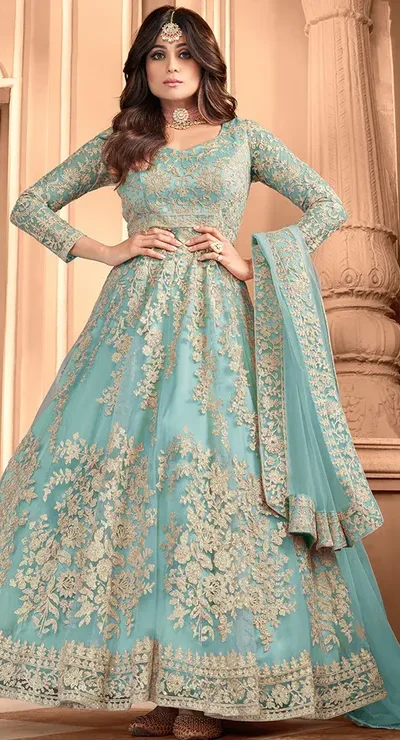 FC 8356 Blue in Color Heavy Net Embroidery Work Salwar Suit . Wedding, Party, Festive, Events, Special Price ₹3199. Delivery 4-6 Working Days. Shop now. | Jump Suits, Tops & Bottoms, Track Suits, Salwar suit, Casual Suits, Creative suits, Designer Suits, Palazzo Suits, Party Wear Suits, Patiala Suits, Straight Suits, Trendy Wear
