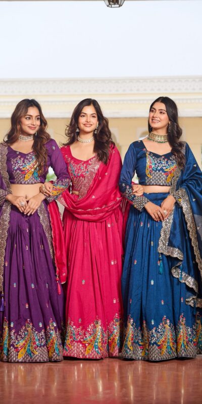 Ram 113 Blue Color Vichitra Lehenga Choli with Embroidery Work. Exclusive Offer ₹3099. Delivery 4-6 Working Days. Shop now. | Lehenga, Bollywood Lehenga, Creative Lehenga, Designer Lehenga, Embroidered Lehenga, Party Wear Lehenga