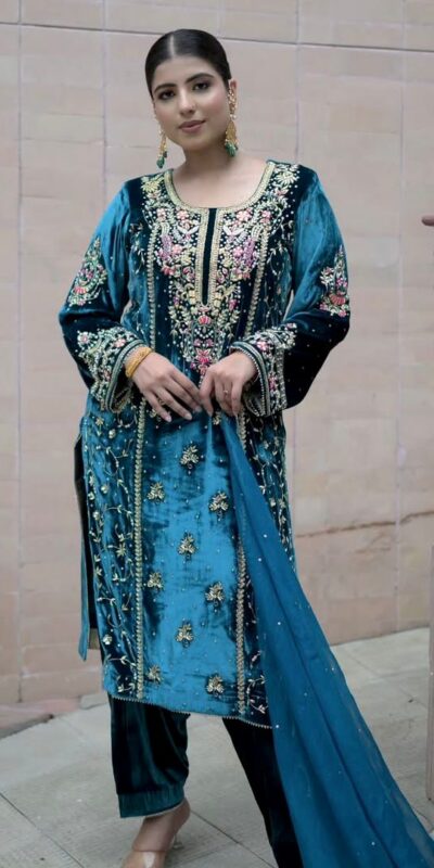 AD 184 Blue Viscose Velvet Salwar Suit with Embroidery Work. Introductory Price ₹2149. Delivery 4-6 Working Days. Shop now. | Jump Suits, Tops & Bottoms, Track Suits, Salwar suit, Casual Suits, Creative suits, Designer Suits, Palazzo Suits, Party Wear Suits, Patiala Suits, Straight Suits, Trendy Wear