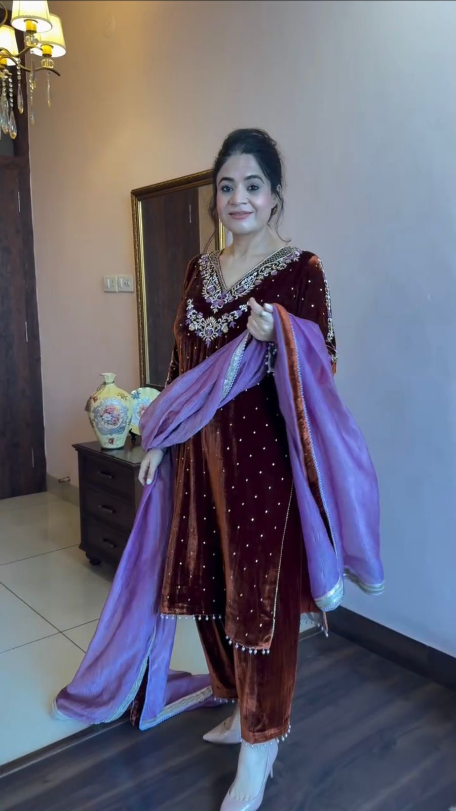 LG 2039 Brown Velvet Salwar Suit with Bead Work & Embroidery Work. Best Price ₹1999. Delivery 4-6 Working Days. Shop now. | Jump Suits, Tops & Bottoms, Track Suits, Salwar suit, Casual Suits, Creative suits, Designer Suits, Palazzo Suits, Party Wear Suits, Patiala Suits, Straight Suits, Trendy Wear