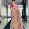 SC 1008 Cream Organza Silk Saree Perfect for Wedding, Party, Eid, Makar Sankranti, Anniversary –. Affordable Price ₹2399. Delivery 4-6 Working Days. | Sarees, Bollywood Sarees, Creative Sarees, Designer Sarees, Embroidered Sarees, Ethnic Saree, Modern Digital sarees, Party Wear Sarees
