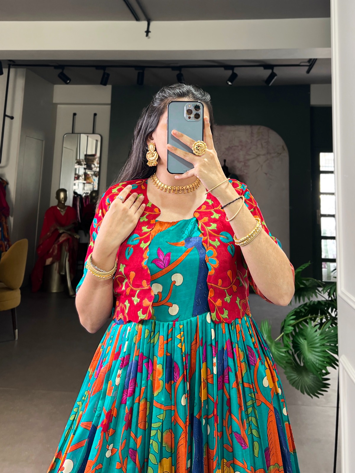 YNF 5035 Firozi in Taser Silk Zari Work & Kalamkari Print Gown . Available at ₹1799 only. Delivery 4-6 Working Days. Shop now. | Gowns, Bollywood Gowns, Creative Gowns, Designer Gowns, Embroidered Gowns, Party Wear Gowns