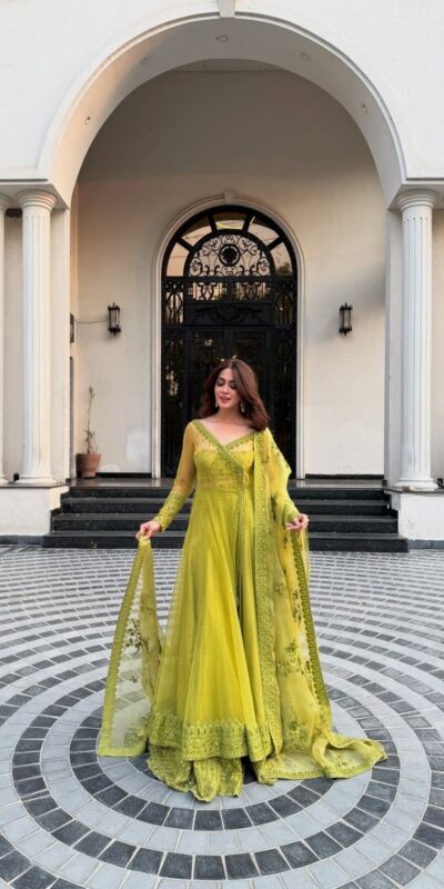 RTC 5895 Green Butterfly Net Lehenga Choli with Designer Work. Affordable Price ₹2599. Delivery 4-6 Working Days. Shop now. | Lehenga, Bollywood Lehenga, Creative Lehenga, Designer Lehenga, Embroidered Lehenga, Party Wear Lehenga