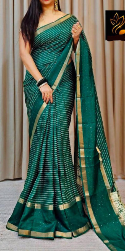 MS 458 Green in Dola Silk Lace Border & Sequins Work Saree . Affordable Price ₹1349. Delivery 4-6 Working Days. Shop now. | Sarees, Bollywood Sarees, Creative Sarees, Designer Sarees, Embroidered Sarees, Ethnic Saree, Modern Digital sarees, Party Wear Sarees