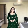 RTC 5924 Green Georgette Thread With Sequence Gown Perfect for Wedding, Party, Reception, Holi, Eid . Available at ₹1999 only. Delivery 4-6 Working Days. | Gowns, Bollywood Gowns, Creative Gowns, Designer Gowns, Embroidered Gowns, Party Wear Gowns