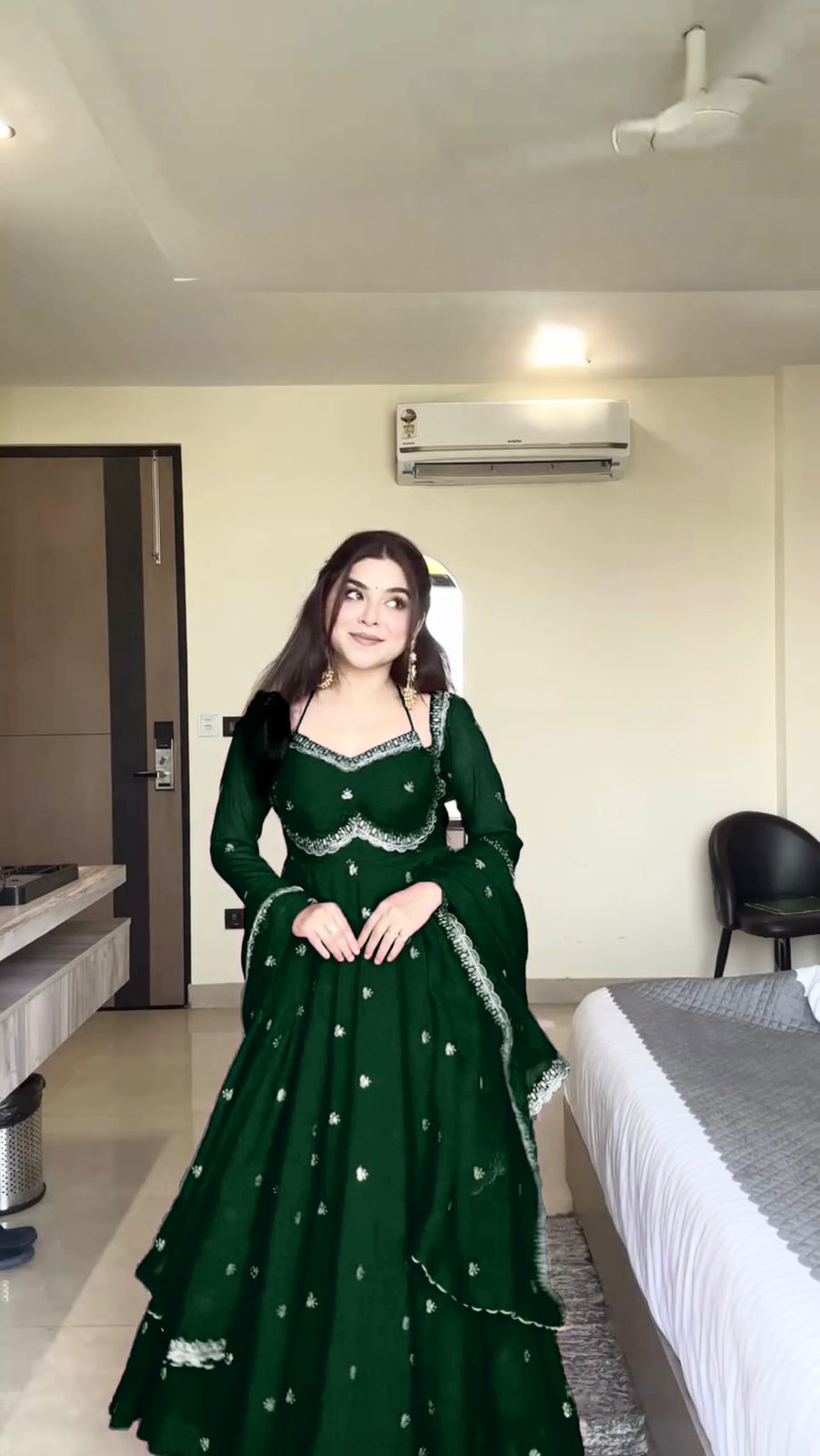 RTC 5924 Green Georgette Thread With Sequence Gown Perfect for Wedding, Party, Reception, Holi, Eid . Available at ₹1999 only. Delivery 4-6 Working Days. | Gowns, Bollywood Gowns, Creative Gowns, Designer Gowns, Embroidered Gowns, Party Wear Gowns