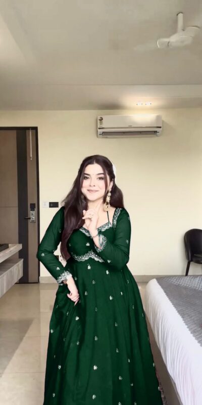 RTC 5924 Green Georgette Thread With Sequence Gown Perfect for Wedding, Party, Reception, Holi, Eid . Available at ₹1999 only. Delivery 4-6 Working Days. | Gowns, Bollywood Gowns, Creative Gowns, Designer Gowns, Embroidered Gowns, Party Wear Gowns