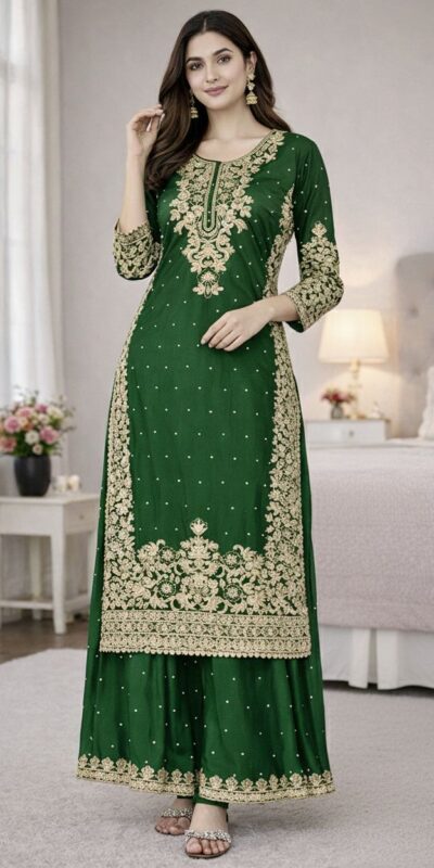 SSR 535 Green in Organza Silk Embroidery Work Salwar Suit . Available at ₹2399 only. Delivery 4-6 Working Days. Shop now. | Jump Suits, Salwar suit, Casual Suits, Creative suits, Designer Suits, Palazzo Suits, Party Wear Suits, Patiala Suits, Straight Suits