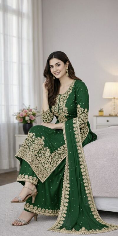 SSR 535 Green in Organza Silk Embroidery Work Salwar Suit . Available at ₹2399 only. Delivery 4-6 Working Days. Shop now. | Jump Suits, Salwar suit, Casual Suits, Creative suits, Designer Suits, Palazzo Suits, Party Wear Suits, Patiala Suits, Straight Suits