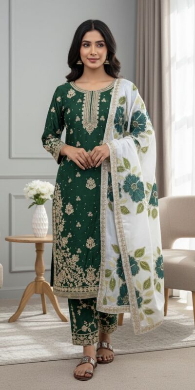 SRK 5315 Green Organza SILK Salwar Suit Perfect for Wedding, Party, Lohri, Ethnic Day, Eid – . Affordable Price ₹2499. Delivery 4-6 Working Days. | Jump Suits, Tops & Bottoms, Track Suits, Salwar suit, Casual Suits, Creative suits, Designer Suits, Palazzo Suits, Party Wear Suits, Patiala Suits, Straight Suits, Trendy Wear