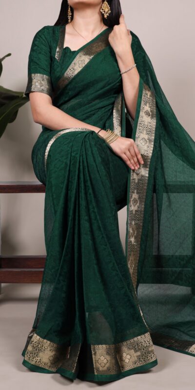 YNF 7911 Green Poly Shimmer Saree Perfect for Wedding, Party, Ganesh Chaturthi, Bridal Wear, Temple Visit –. Available at ₹1499 only. Delivery 4-6 Workin | Sarees, Bollywood Sarees, Creative Sarees, Designer Sarees, Embroidered Sarees, Ethnic Saree, Modern Digital sarees, Party Wear Sarees