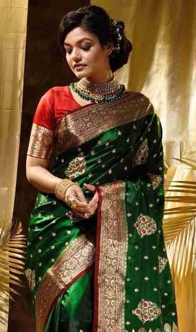 KPR 227 Green in Color Soft Lichi Silk. Lace Border & Lace Work Saree Grab it for ₹1399. Delivery 4-6 Working Days. Shop now. | Sarees, Bollywood Sarees, Creative Sarees, Designer Sarees, Embroidered Sarees, Ethnic Saree, Modern Digital sarees, Party Wear Sarees