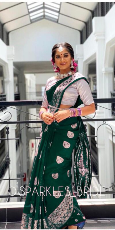 KPR 214 Green Soft Lichi Silk Saree Perfect for Wedding, Party, Family Gatherings, Housewarming, Haldi – . Introductory Price ₹1299. Delivery 4-6 Work | Sarees, Bollywood Sarees, Creative Sarees, Designer Sarees, Embroidered Sarees, Ethnic Saree, Modern Digital sarees, Party Wear Sarees