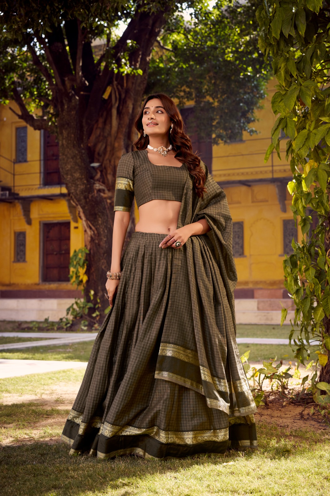 LNB 1900 Grey Color Chettinad Cotton Chex Zari Work Lehenga Choli . Now at just ₹3249. Delivery 4-6 Working Days. Shop now. | Lehenga, Bollywood Lehenga, Creative Lehenga, Designer Lehenga, Embroidered Lehenga, Party Wear Lehenga